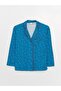 Shirt Collar Patterned Long Sleeve Women's Pajama Set - 7