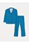 Shirt Collar Patterned Long Sleeve Women's Pajama Set - 6