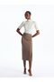 Slim Fit Plain A-line Crepe Women's Skirt