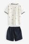 100% Cotton White Polo Neck Thsirt Shorts Bottom Top Set - 6