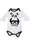 Zancoworld 100% Cotton Minnoş Panda Printed 3-Piece Bodysuit Set/ Hat - Snap-On Badi - Bottom - 3