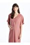 LCWAIKIKI Maternity V-neck Solid Short Sleeve Oversize Maternity Dress - 3