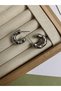 Small Size Earrings with Silver Color Stones