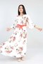 Girl's Chiffon Fabric Patterned Lined Daily Night Evening Dress - 3