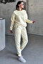 Unisex Yellow Crew Neck Plain Oversize Tracksuit Set - 5