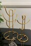 2 Piece (Double) Jewelry Stand Jewelry Organizer Box Decorative 26x21cm Gold Decor - 2