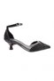 Women's Pointed Toe Transparent Detailed Ankle Strap Heeled Shoes Black 24523261