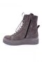 367 Women's Thick Sole Lace up Boots Gray Suede Genuine Leather - 3
