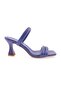 3025-23Y Women's Two-Row Strappy Goblet Heeled Slippers Sax Blue