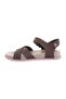 P31-23Y Women's Cross-Strap Sandals Genuine Leather Khaki Nubuck - 3