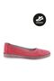 Red Genuine Leather Anatomical Women's Ballerinas - 26352623