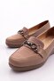 Women's Wedge Heeled Shoes with Metal Accessories on the Front Beige 341833648 - 4