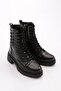 K9002 Women's Lace-Up Boots Black Wrinkled Patent Leather - 2