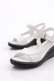 1002 Women's Ankle Strap Sandals Genuine Leather White - 4