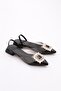 Black Patent Leather Sandals with Stone Accessories - Broken 1163378 - 2