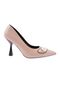 Women's Pointed Toe Buckle Goblet Heeled Shoes Beige Skin 211921085
