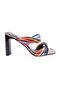 1305 Women's Twisted Banded Heeled Slippers Platinum