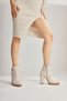 Destina Beige Oval Toe Heeled Women's Boots with Ankle Accessories, Women's Bootie Opportunity Product - 3