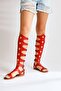 Haixia Genuine Leather Red Gladiator Women's Sandals Opportunity Product
