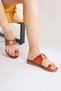 Genuine Leather Bitania Orange, Orange Flip-Flop Women's Slippers Opportunity Product - 3