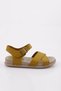 P31 Women's Cross Strap Sandals Genuine Leather Yellow