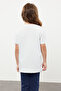 Girl's Strawberry Patterned White Cotton T-Shirt - Tkdss24Ts00039 - 3