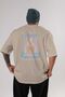 NARUTO (8) Anime Back Printed Beige Oversized t-shirt %100 Cotton Men Women