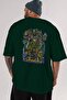 ONE PIECE (8) Anime Patterned Emerald Green Oversize Cotton T-Shirt Men Women - 6