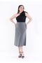 Gray Midi Length A-Line Skirt