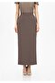 Maxi Boy Classic Mink Skirt with Back Slit and Zipper - 2