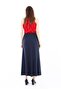 Maxi Length Navy Blue A-Line Zippered Lined Classic Skirt - 4