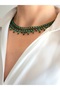 Ethnic Bohemian Sand Crystal Bead Handmade Cluster Green Necklace - 5