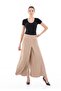 Full Length A-Line High Waist Camel Wide Palazzo Pants - 2