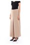 Full Length A-Line High Waist Camel Wide Palazzo Pants - 4