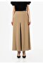 Full Length A-Line High Waist Camel Wide Palazzo Pants - 3