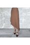 Side-Drawstring Gathered Ruched Linen Skirt - 3