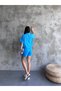 Linen Shirt Shorts Set Blue Oversize Summer Wear - 6