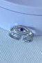 Silver Color Eye Detailed Adjustable Steel Ring - 2