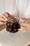 Origami Style Bead Shaped Glass with Handle Mug Heat Resistant Borosilicate Coffee Presentation Cup 300ml - 2