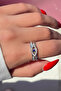 Silver Color Eye Detailed Adjustable Steel Ring