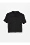 Black Plain Short Sleeve Women's Shirt