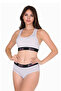 Women's Sports Bra Top and Bottom Bustier Set White Sbt4001 - 3