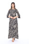 Women's summer short-sleeved collared Woven long dress - 2