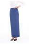 Maxi Length Indigo Classic Skirt with Back Zipper and Slit - 2