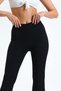 Women's Black High Waist Lycra Recovery Flared Leg Leggings Trousers - 3