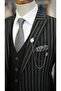 Men's Black Suit Pointed Collar Italian Style Slim Fit Jacket Vest Trousers-Xprzcom820-001 - 3