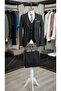 Men's Black Suit Pointed Collar Italian Style Slim Fit Jacket Vest Trousers-Xprzcom820-001 - 2