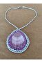 Laila Natural Seashell Lilac Colored Beaded Necklace - 2