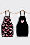 Ays Home Set of 2 Kitchen Aprons with Cute Hearts