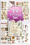 Set of 5 Vintage Sticker Planner Suitable for Agenda Bullet Journal